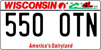 WI license plate 550OTN