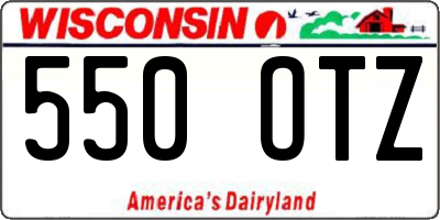 WI license plate 550OTZ