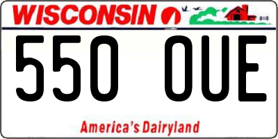 WI license plate 550OUE