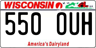 WI license plate 550OUH