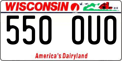 WI license plate 550OUO