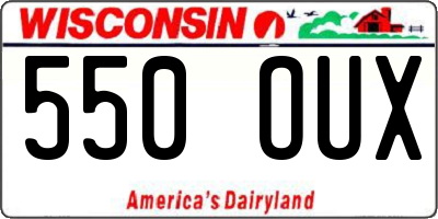WI license plate 550OUX
