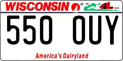 WI license plate 550OUY