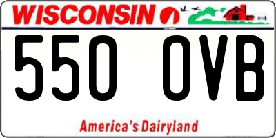 WI license plate 550OVB