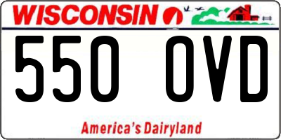 WI license plate 550OVD