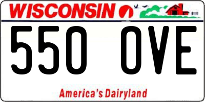 WI license plate 550OVE