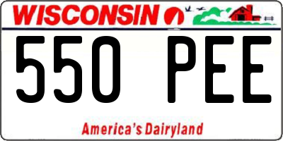 WI license plate 550PEE