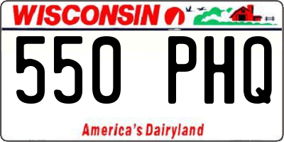 WI license plate 550PHQ