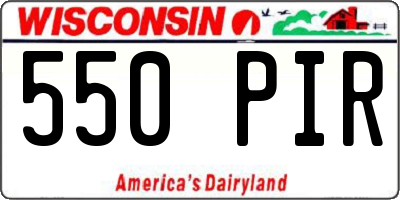 WI license plate 550PIR