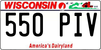 WI license plate 550PIV