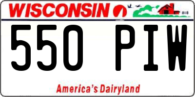 WI license plate 550PIW