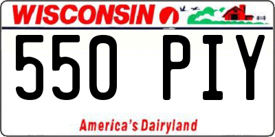 WI license plate 550PIY