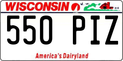 WI license plate 550PIZ