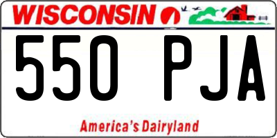 WI license plate 550PJA