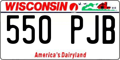WI license plate 550PJB