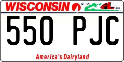 WI license plate 550PJC