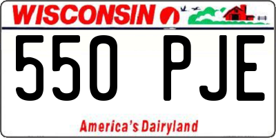 WI license plate 550PJE
