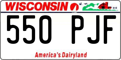 WI license plate 550PJF