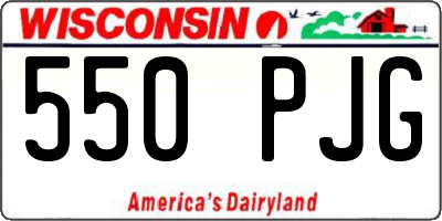WI license plate 550PJG