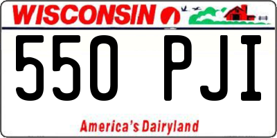 WI license plate 550PJI