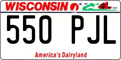 WI license plate 550PJL