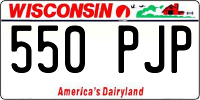 WI license plate 550PJP