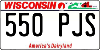WI license plate 550PJS