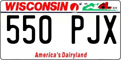 WI license plate 550PJX