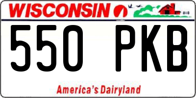 WI license plate 550PKB