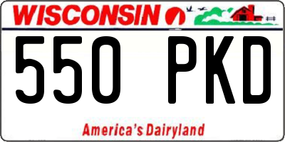 WI license plate 550PKD