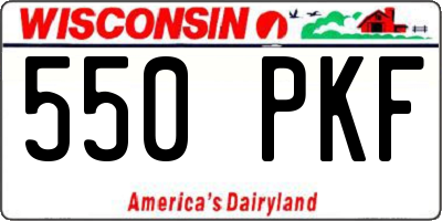 WI license plate 550PKF
