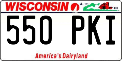WI license plate 550PKI