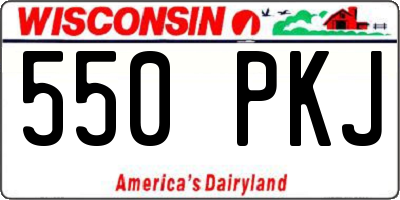 WI license plate 550PKJ