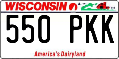 WI license plate 550PKK