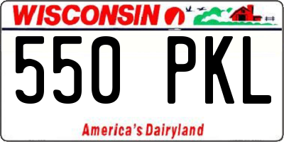 WI license plate 550PKL