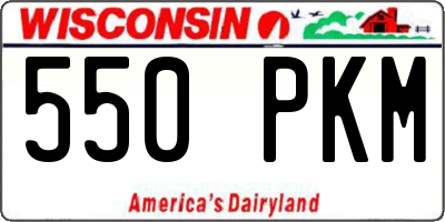 WI license plate 550PKM