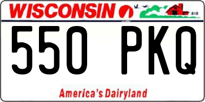 WI license plate 550PKQ
