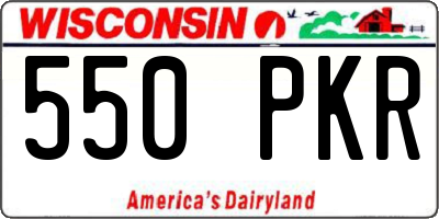 WI license plate 550PKR