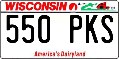WI license plate 550PKS