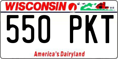 WI license plate 550PKT