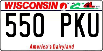 WI license plate 550PKU