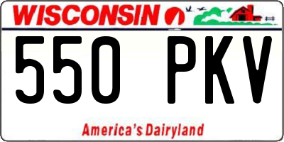 WI license plate 550PKV