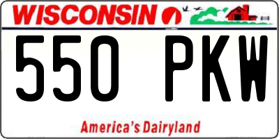 WI license plate 550PKW