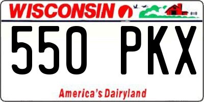 WI license plate 550PKX