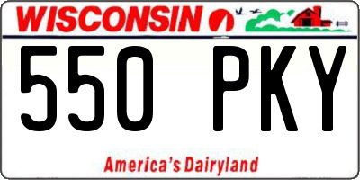 WI license plate 550PKY
