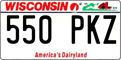 WI license plate 550PKZ
