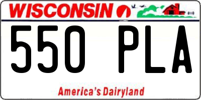 WI license plate 550PLA