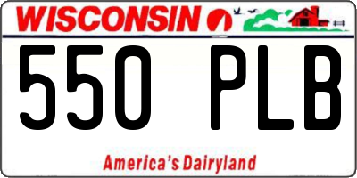 WI license plate 550PLB