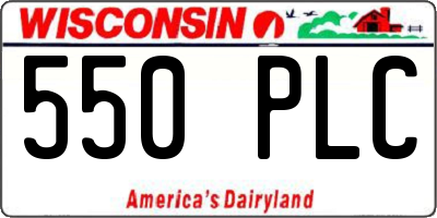 WI license plate 550PLC