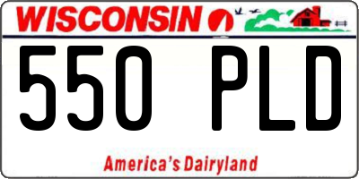 WI license plate 550PLD